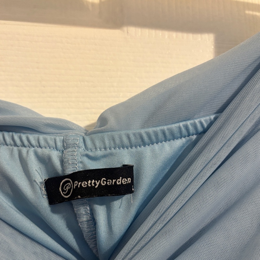 Blue Ruched Dress - Picture 2 of 4
